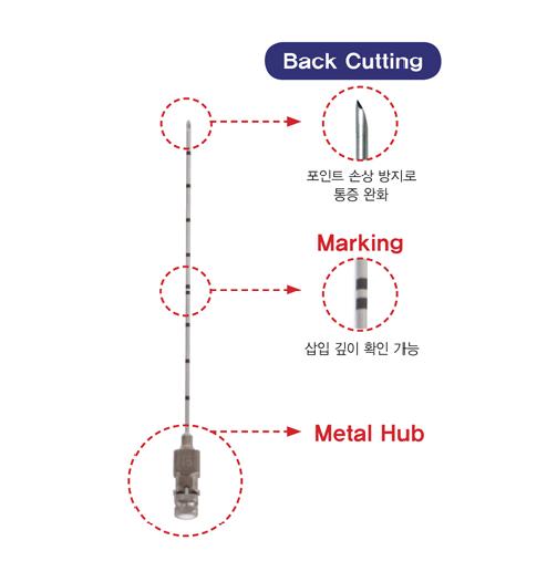 스파이날니들/메탈,빽커팅,눈금 90mm (Spinal Needle/Metal)